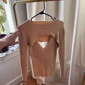 Two Piece Tan Sweater Tank Set - M